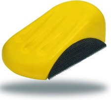 Five-inch hook and loop hand sanding pad.
