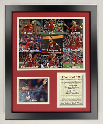 ''Liverpool FC | 2019-2020 English Premier League EPL Champs | 12X15 Framed Doubl