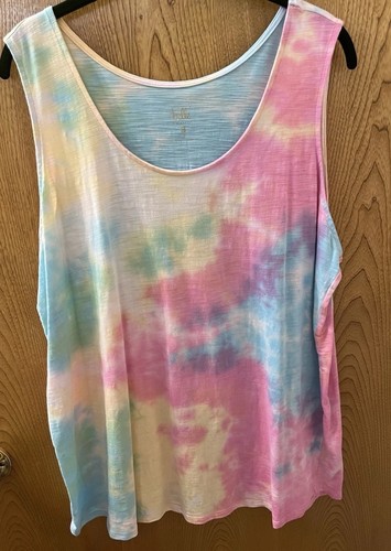 Belle By Kim Gravel Tie Dye Tank Cardigan Set 1X 16 18 - Picture 2 of 5