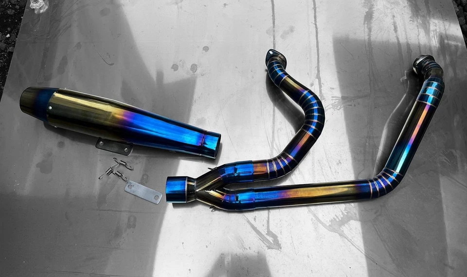 Escape 2 en 1 acero inoxidable apto para Harley-Davidson Iron 883 2014-2022 Foto 4 de 4