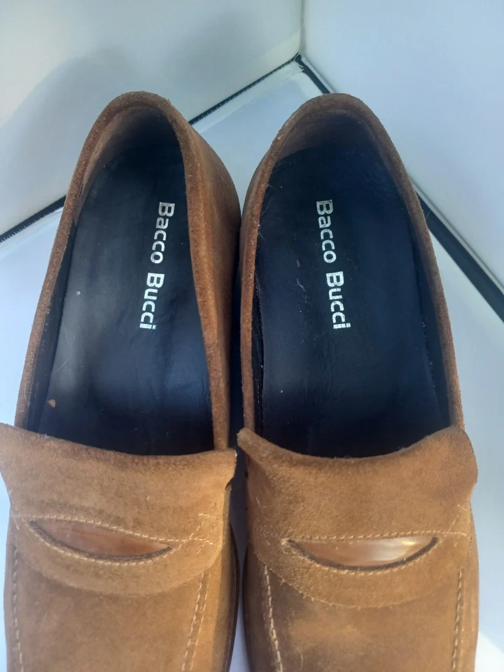 Bacco Bucci Studio Mocasín Conducción Tostado Gamuza Zapatos HOMBRE TALLA 8M Foto 3 de 4