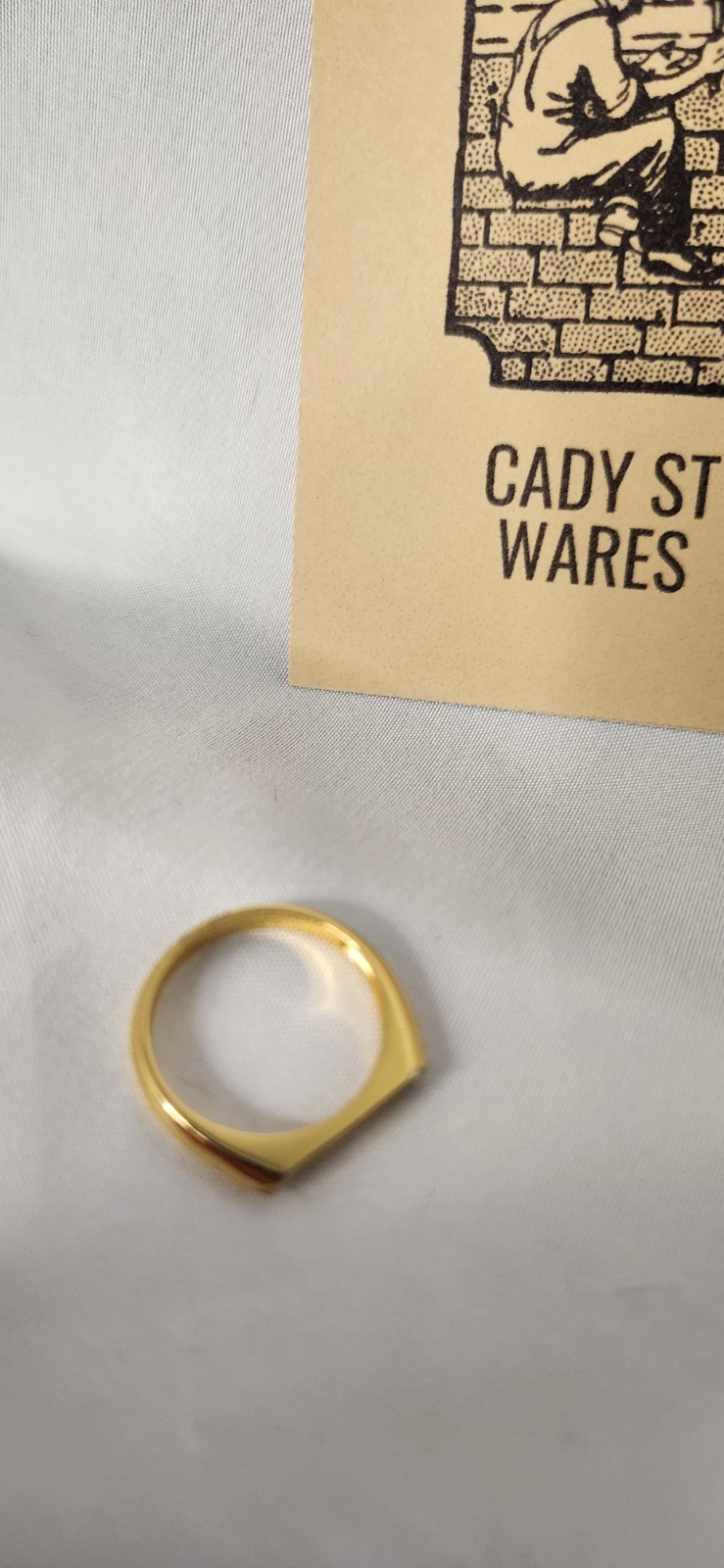 Minimal Flat Bar Rectangular unisex ring. Gold pl… - image 7