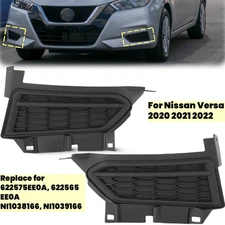 Pair For Nissan Versa S SV 2020 2021 2022 Front Bumper Fog Light Cover Bezels