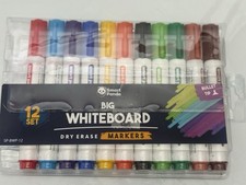 Big Whiteboard Dry Erase Markers Bullet Tip 12 Set