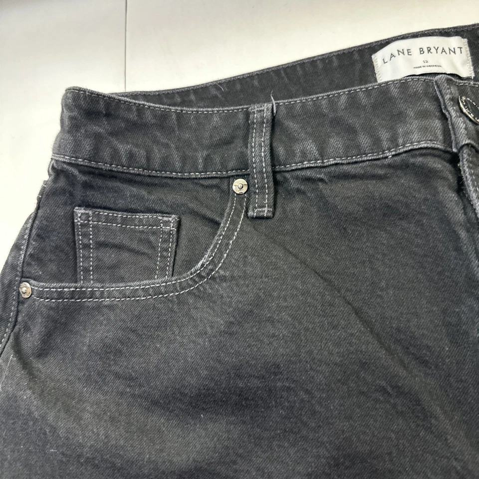 Lane Bryant женщин джинсовой ткани с манжетами середины подъема бойфренд короткие черный Sz-12 #371 - Изображение 4 из 4