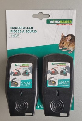 Windhager Snap Mausefalle 2er Set NEU  wieder verwendbare Schlagfallen