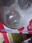 Vintage Christmas  Glass Tree Ornament Nib God Bless America 4 In Box — photo 2