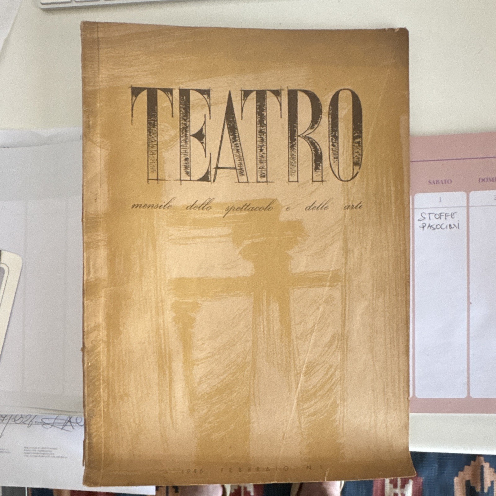 TEATRO rivista mensile spettacolo e arti, Febbraio 1946 n. 1 (copertina)
