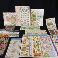 15 Large Page Lot Stickers Travel/Tropical Hawaii No Dupes Junk Journal Craft