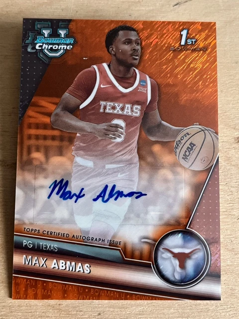2023-24 Bowman U Chrome Max Abmas 1st Orange Shimmer Refractor Auto # 24/25