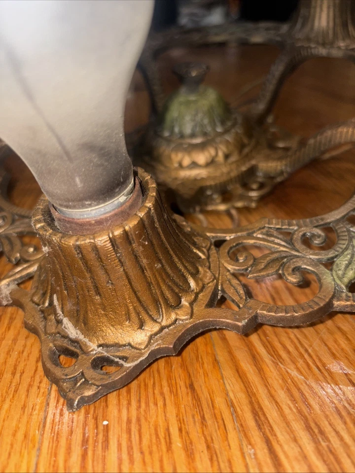 Vintage Virdel 1930's Art Deco Hanging 5 Light Ceiling Fixture Chandelier - Image 3 of 4