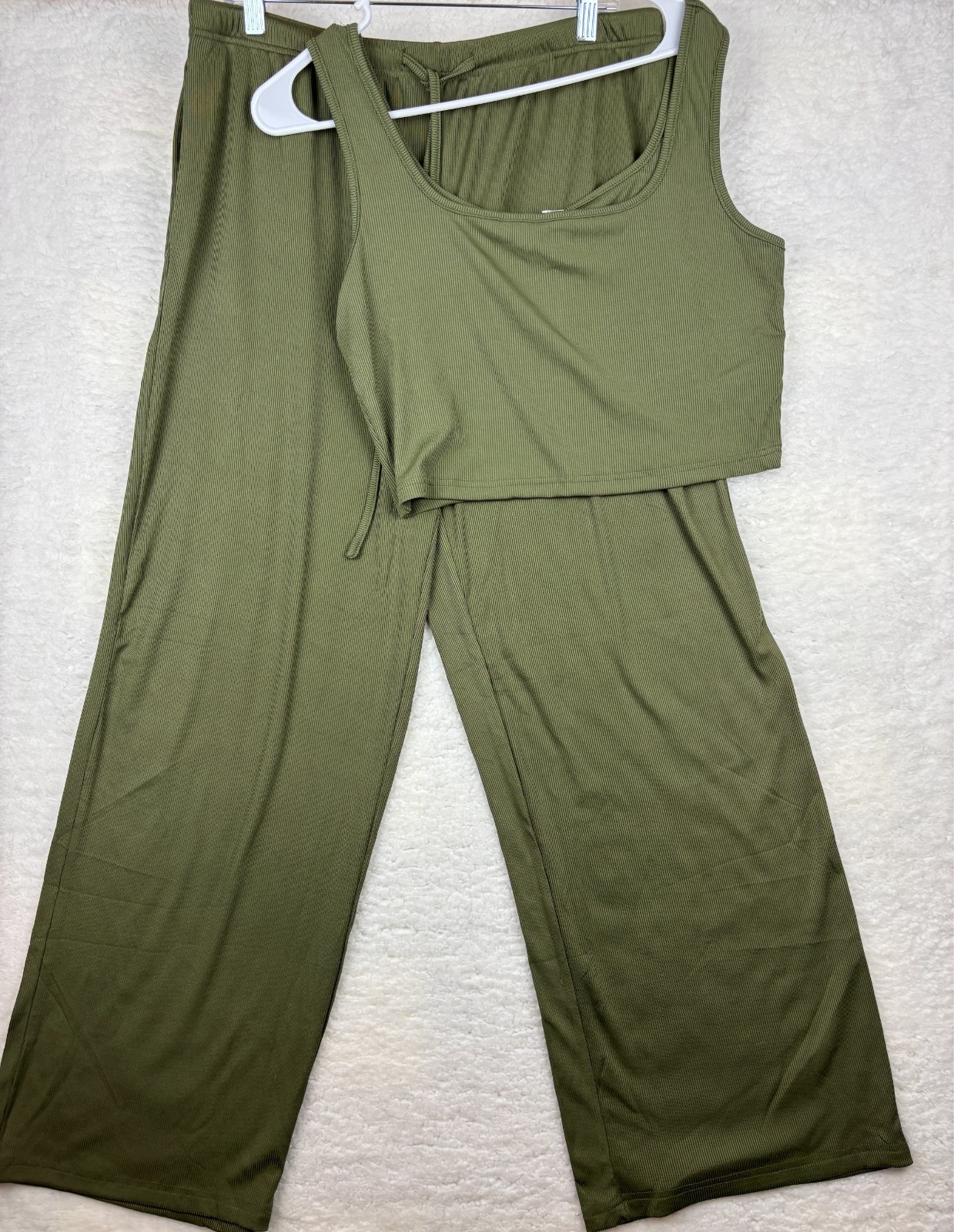 4 Piece Lounge Set Womens Size XL Crop Top Shorts Pants NWT MSRP $39.99 Ribbed