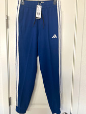 adidas Women s Fleece 3-Stripes Jogger Pants Blue/White Size S JE0079