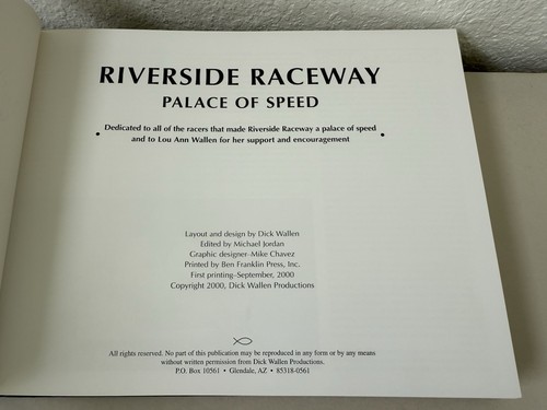 Riverside Raceway Palace of Speed by Dick Wallen Limited 160/350 SIGNED - Foto 7 di 11