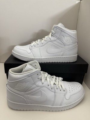   Nike Air Jordan 1 Mid  Triple White    Size 10M   Gently Used w/ Box
