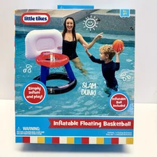 Little Tikes Inflatable Floating Basketball Hoop Pool Toy w/ Ball
