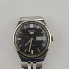Vintage Seiko 5 Automatic 6309-8840 Day-Date Black Dial Watch Original Bracelet