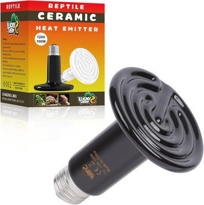 Reptile Heat Lamp - 100W Ceramic Heat Emitter Reptile Heat Lamp Bulbs (1 Pack),
