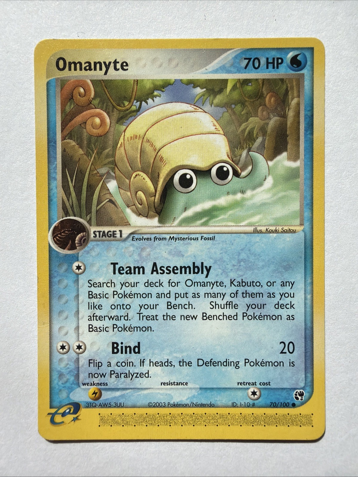 Omanyte 70/100 NM Sandstorm E Reader Common Pokemon Vintage