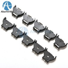 100Pcs Black Plastic CR2032 Cell Button Lithium Battery Holder Sockets Case