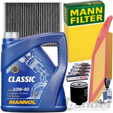 FILTERSET+MANNOL 10W40 ÖL+BOSCH ZÜNDKERZEN für VW POLO 6N2 GOLF 4 BORA 1J LUPO
