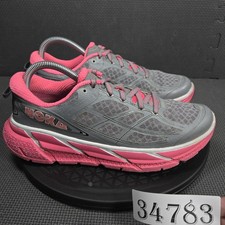 Hoka One One Clifton 3 Shoes Womens Size 9 Gray Pink Running Sneakers 1008329