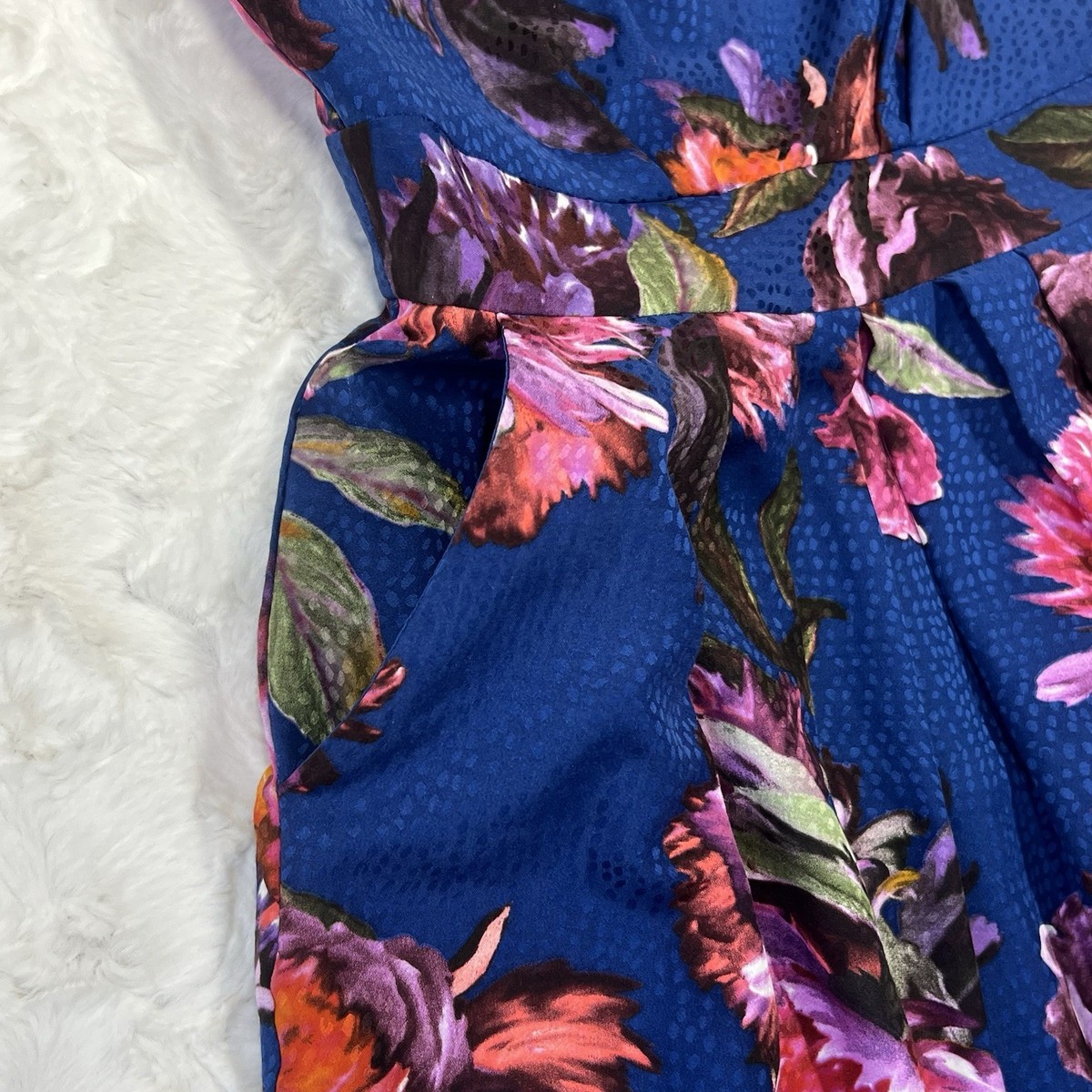 Anthropologie Moulinette Soeurs Rosado Blue Floral Sheath Dress Sz 4 Cocktail View 6