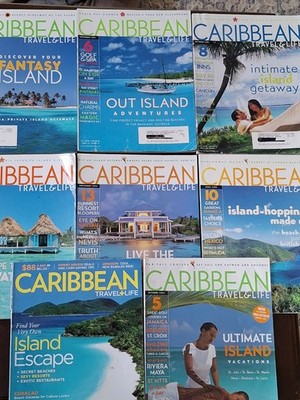 Caribbean Travel & Life Magazines 2001-2009 Vacations Lot of 8