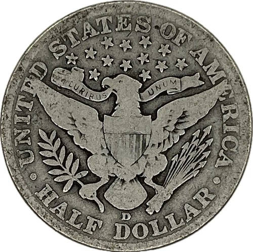1913-D Barber Silver Half Dollar in a SAFLIP® - VG- (Good+)
