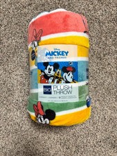 Mickey Mouse  Friends Striped Soft Throw Blanket 5' x 6 ft - The Big One -New