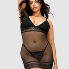 Fredericks of Hollywood Carol Lace And Mesh Chemise Set 2X NWT NEW