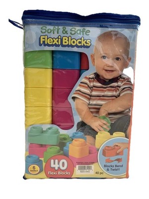 Lakeshore Soft & Safe Flexi Blocks 40 Piece Set Bend & Twist Interlocking Blocks