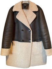 DKNY Sheepskin Ladies Coat (Faux) UK XL Excellent Condition