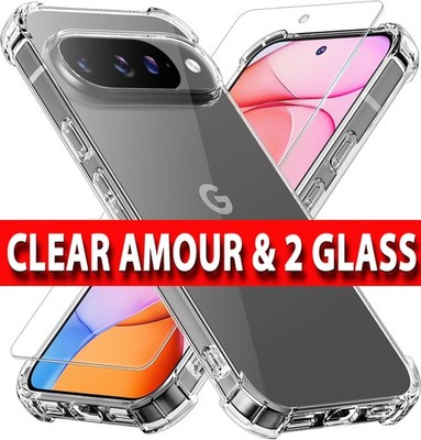 Panzerhülle für Google Pixel 10/9PROXL/8A/7A/6A durchsichtig stoßfest Gel Handy Cover