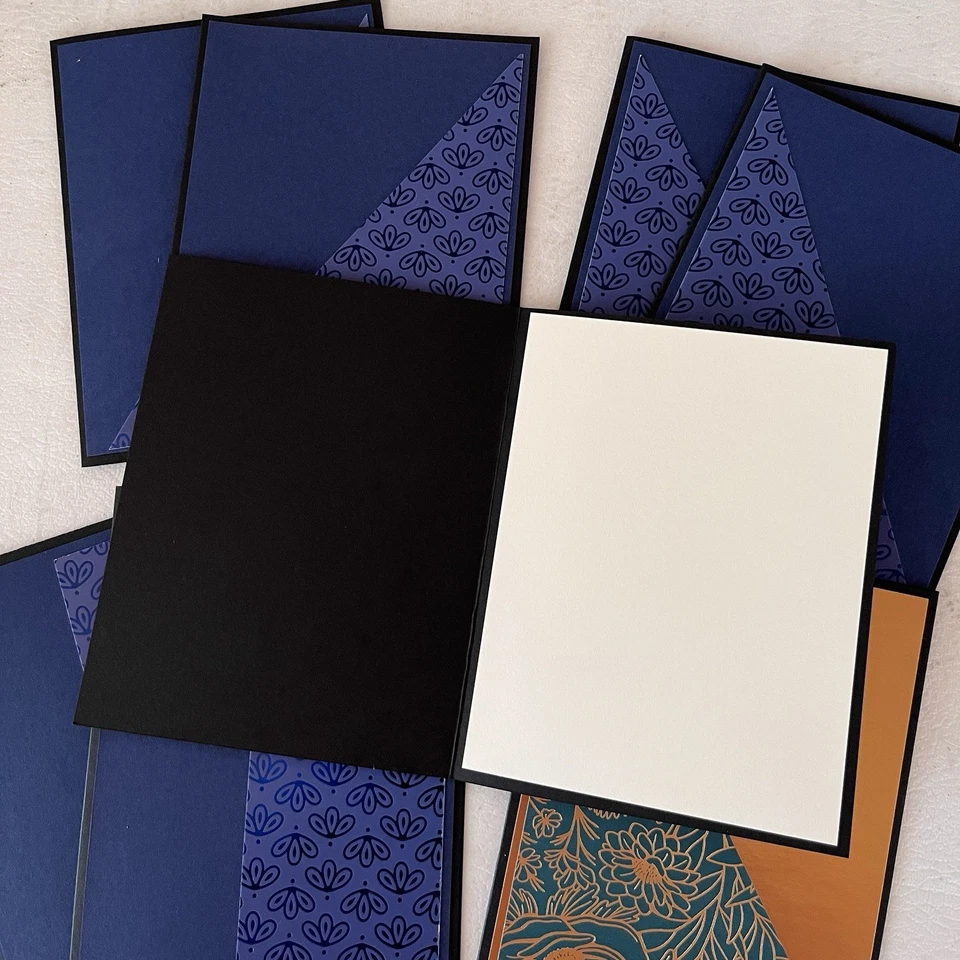 8 StampIn’ Up! Tarjetas de notas y sobres. Heavy Stock Night Of Navy, dorado y marfil Foto 2 de 2