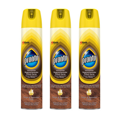 3x Pronto Spezialpflege Regenerierendes Möbel-Spray Argan & Bernstein-Duft 250ml