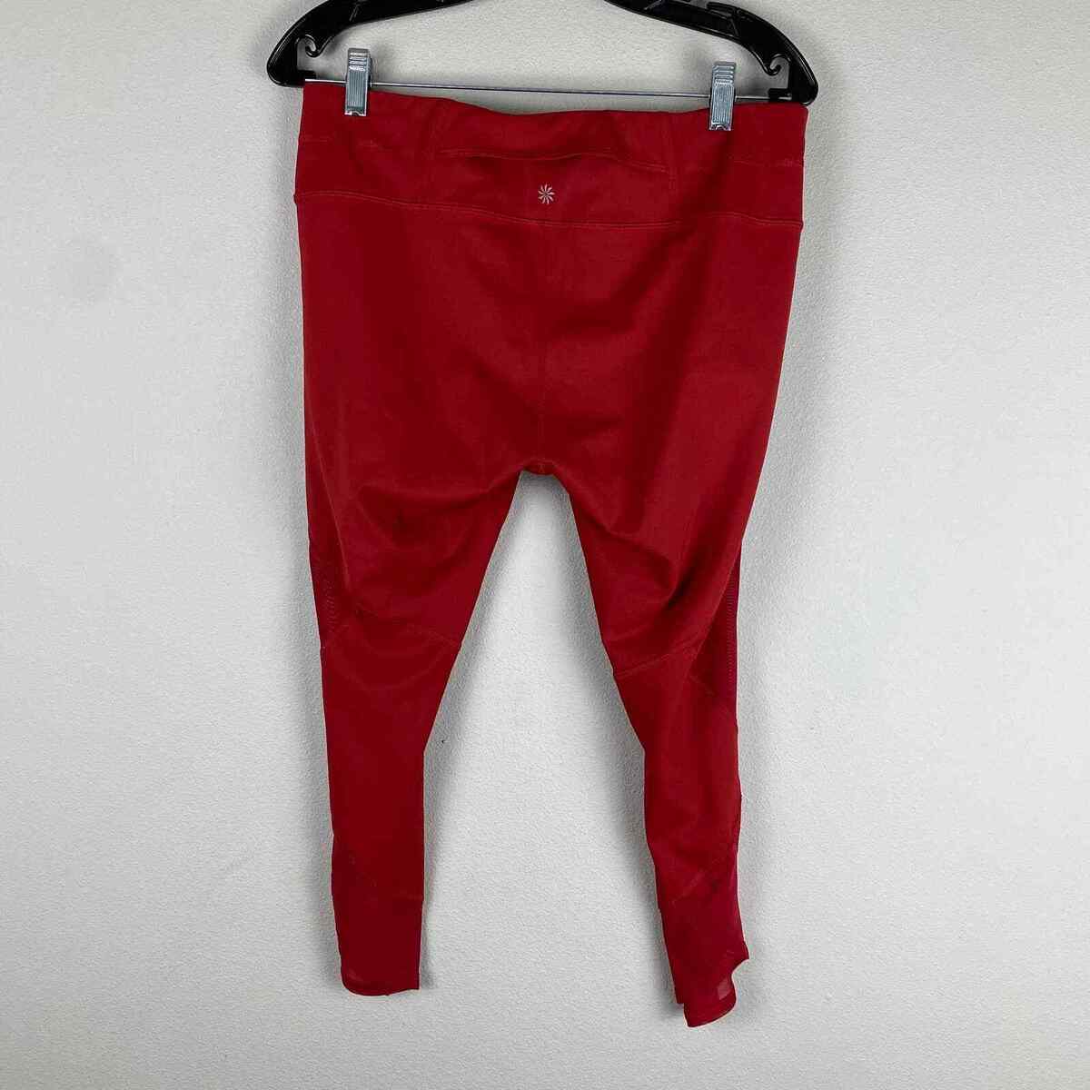 Athleta Women's Aura Sonar Capri Red Leggings 830070 Size Large
