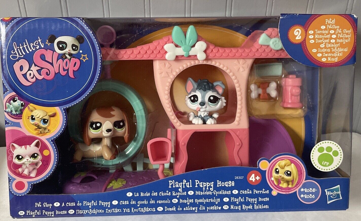 Littlest Pet Shop 2035 DACHSHUND #2036 HUSKY PUPPY DOG HOUSE NEW VHTF