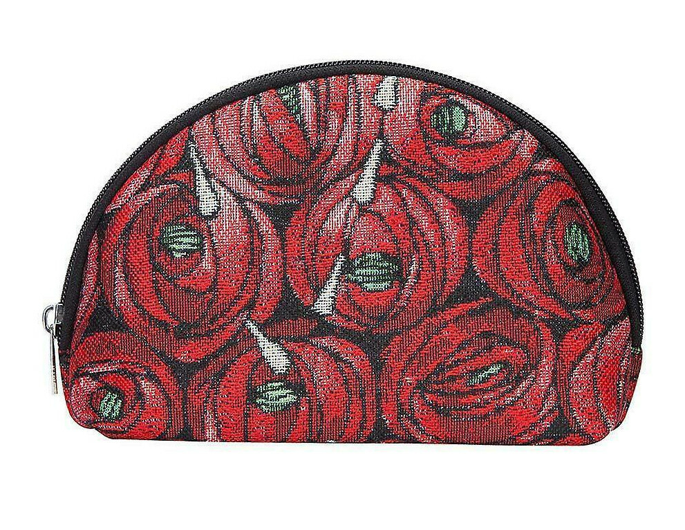 Signare big cosmetic bag Mackintosh Rose & Teardrop print make up bag purse red