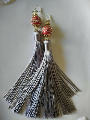 HANDMADE OOAK Boho Gypsy Hippie Long Tassel Earrings
