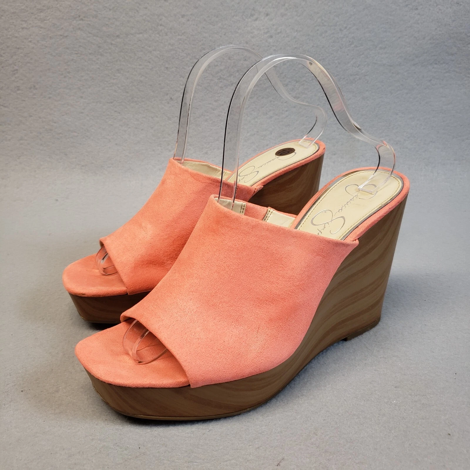Jessica Simpson Slip Wedge femme 10 Shantelle Supreme daim pêche Sherbert