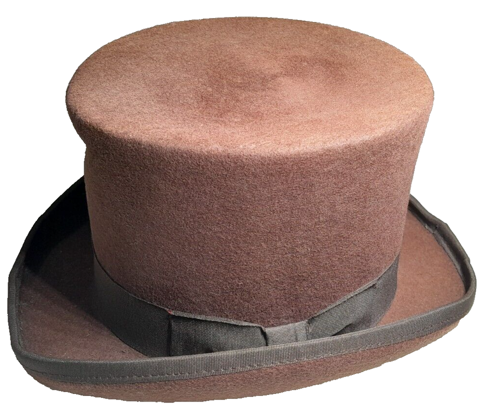 Vintage Brown 100 Wool Ab Hats & Accessories English Top Hat Size