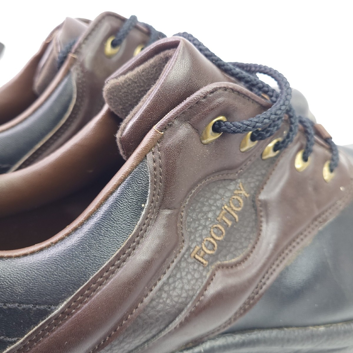 FootJoy GreenJoys Golf Shoes Soft Spikes Brown Black Leather  display picture 2
