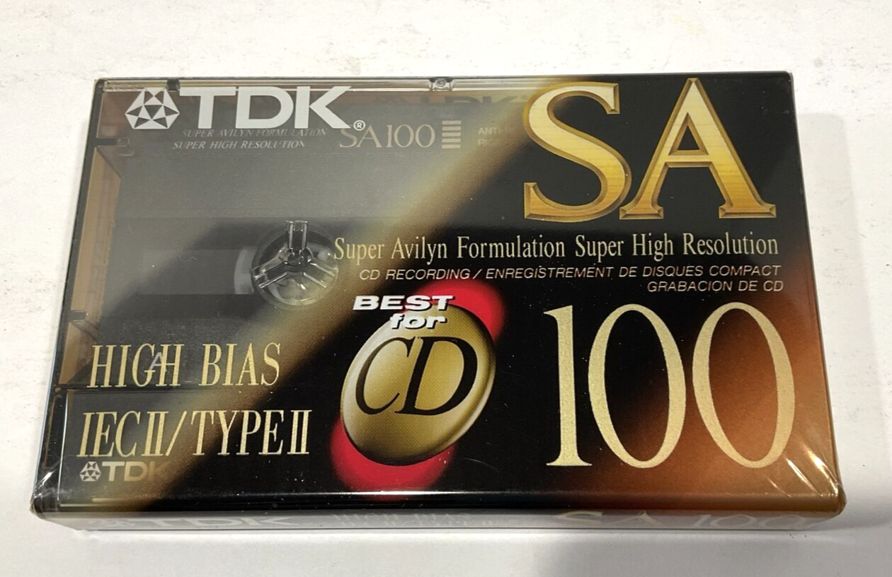 New TDK SA 100 High Bias Cassette Tape IEC II Type II Super High Resolution