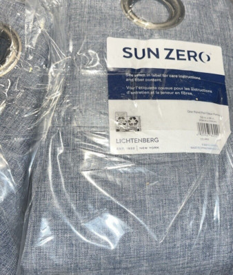 Sun Zero Lichtenberg Vorhänge Blackout, Eine Panel Paar 254x244cm Blau cc-Prt