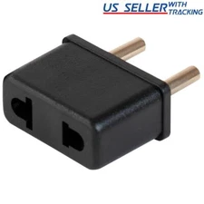 (5-pack) US USA to EU Euro Europe Power Jack Wall Plug Converter Travel Adapter
