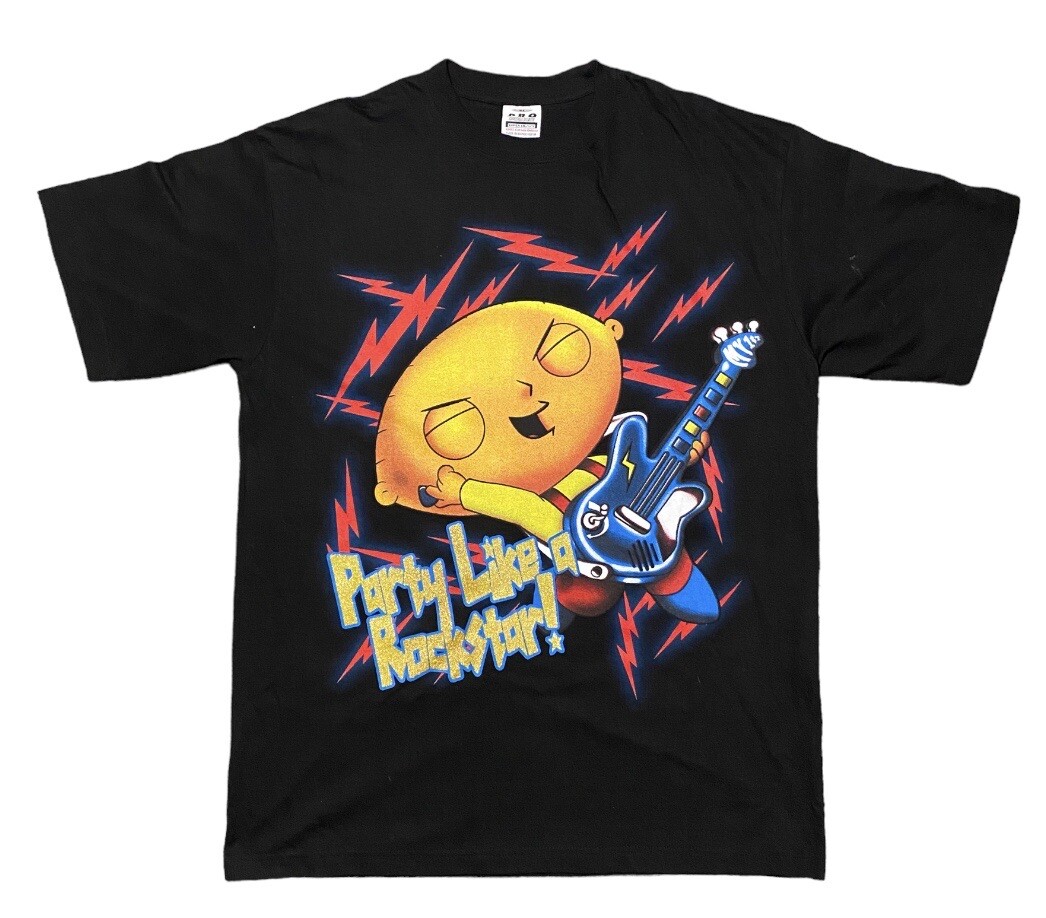 Vintage Family Guy Stewie Party Like Rockstar Bling T Shirt Men's - Main Image
