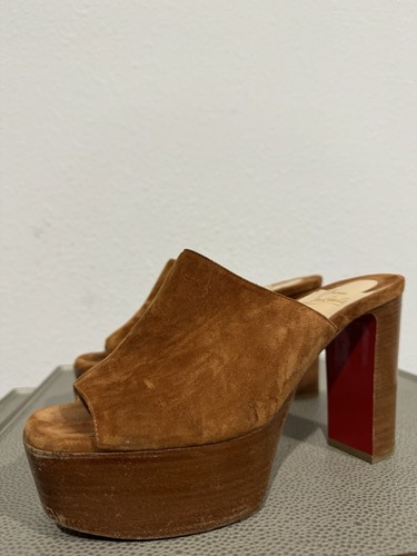 Christian Louboutin Suede Platform Mule Size 38 - Picture 5 of 17