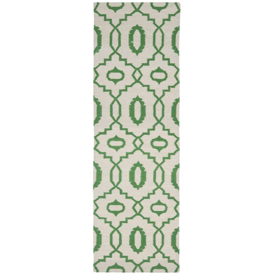 SAFAVIEH Dhurries DHU205B Handwoven Ivory / Green Rug - Image 3 of 4