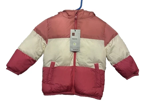 Swiss Tech Baby size 18 Months Girls Puffer Jacket with Hood Color Mauve Glow - Picture 3 of 7